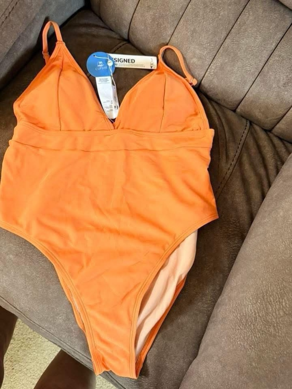 Cupshe Bright Orange One-Piece Swimsuit